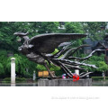 antique phoenix bronze sculpture for square decor